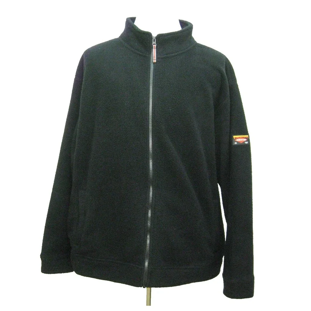 Orvis Fleece Jacket Mens Size 2XL Black Full Zip Coat Warm Winter Sweater Top